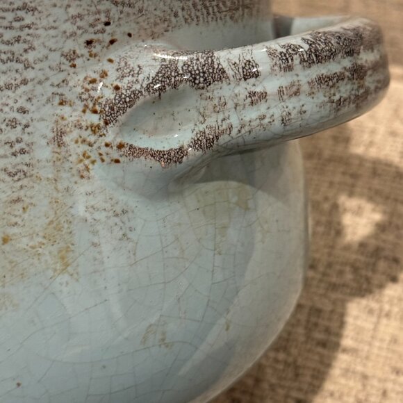 DE SILVA Double Handled Soup Bowl - Blue Terracotta Pottery Crocks 1970s Italy - Picture 9 of 16